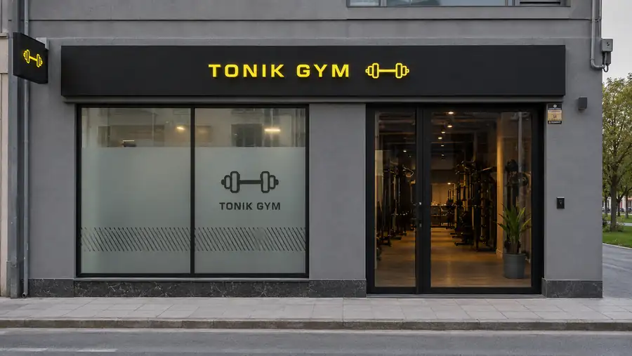 Rótulo de fachada de Tonik Gym fabricado e instalado por Pingraf en Asturias
