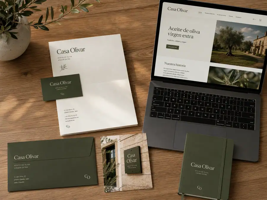 Identidad corporativa aplicada en papelería, rótulo y soportes, diseñada por Pingraf